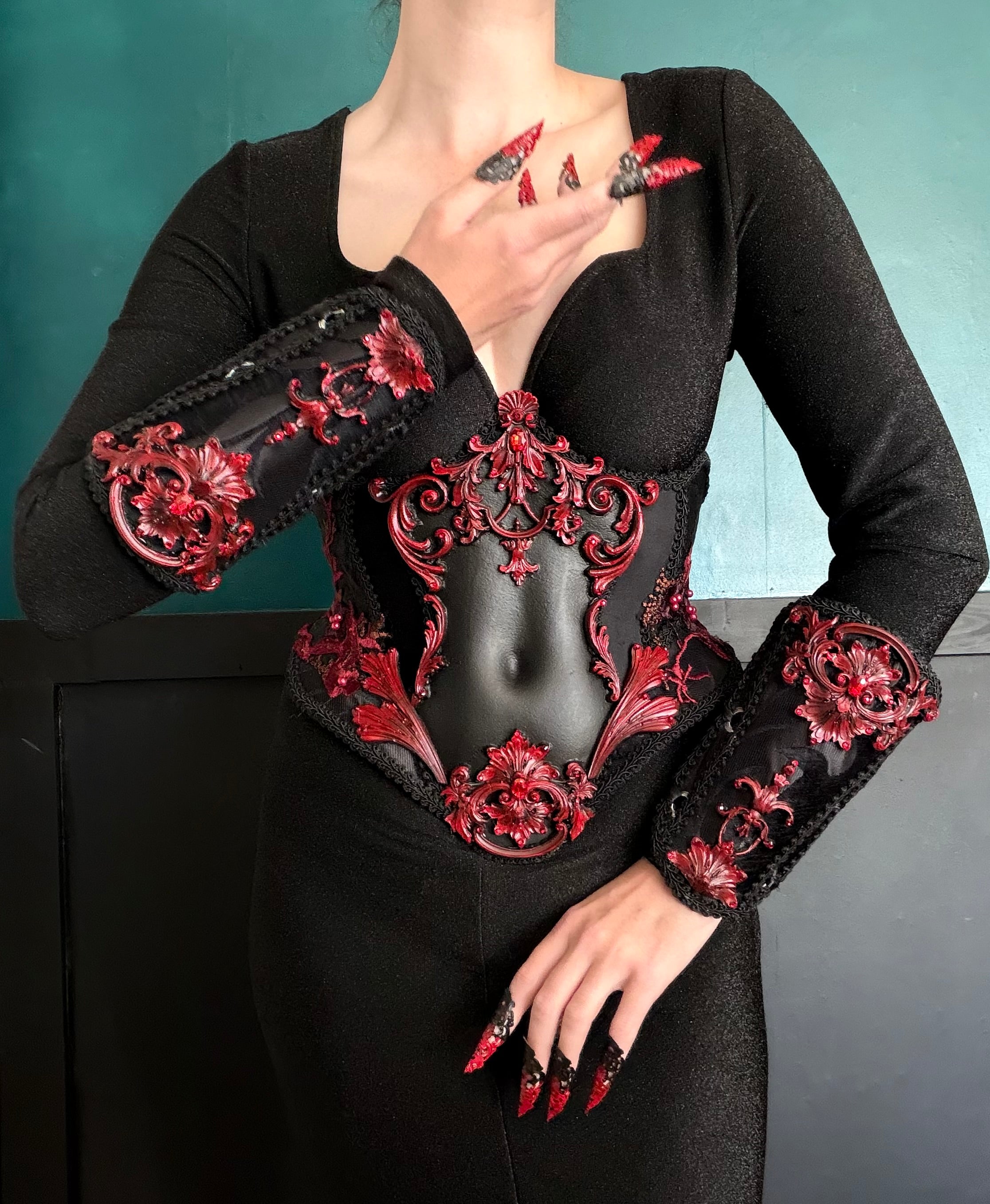 Black and Red Gothic Vambrace