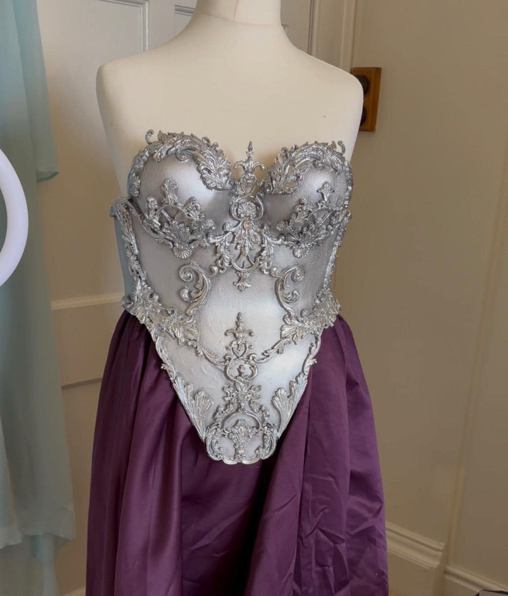 MADE TO ORDER - Full Armoured Corset in Silver or Gold in Medium