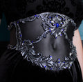 MADE TO ORDER - Gothic Waist Corset Belt in Black and Silver