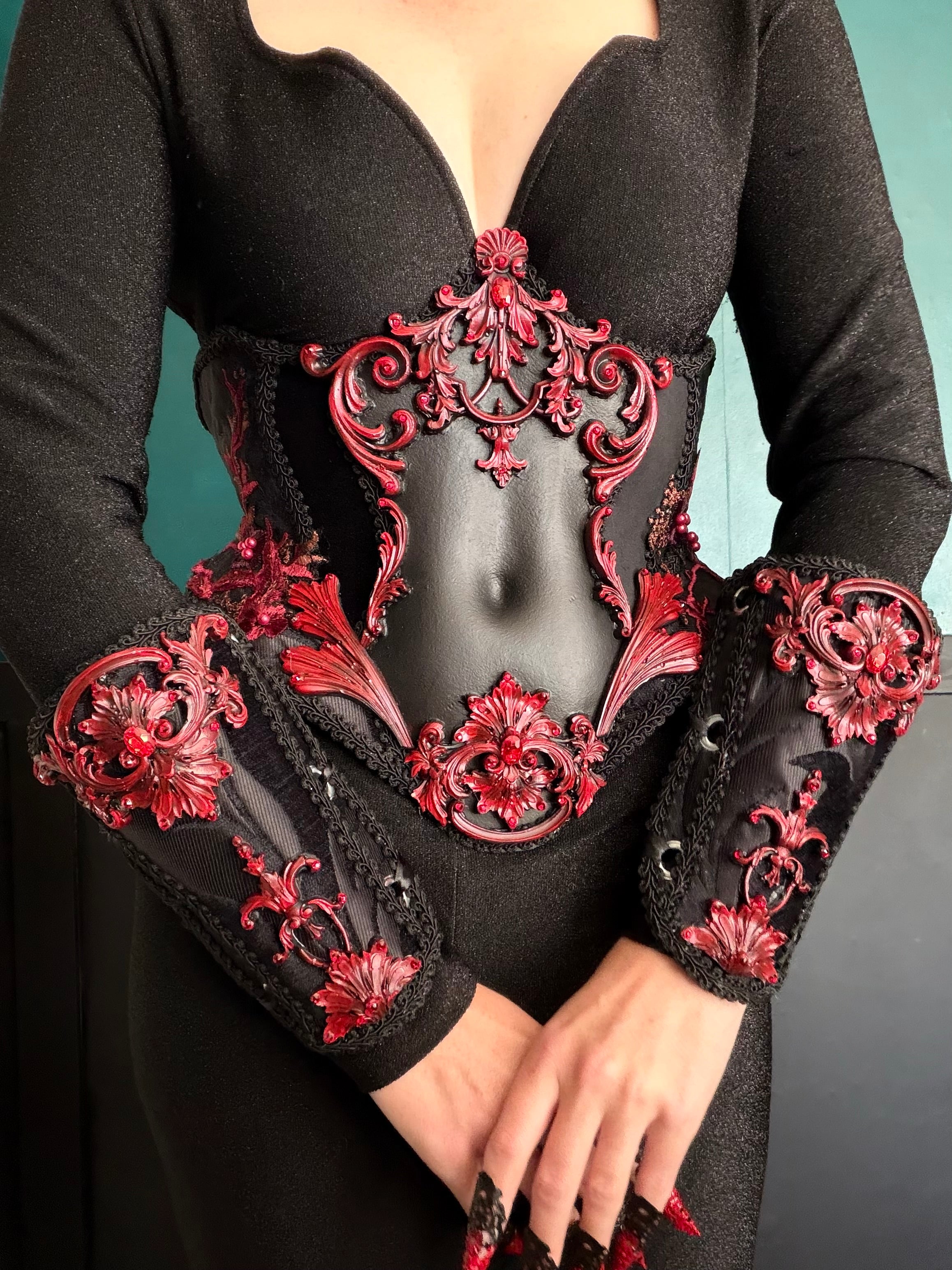 Black and Red Gothic Vambrace