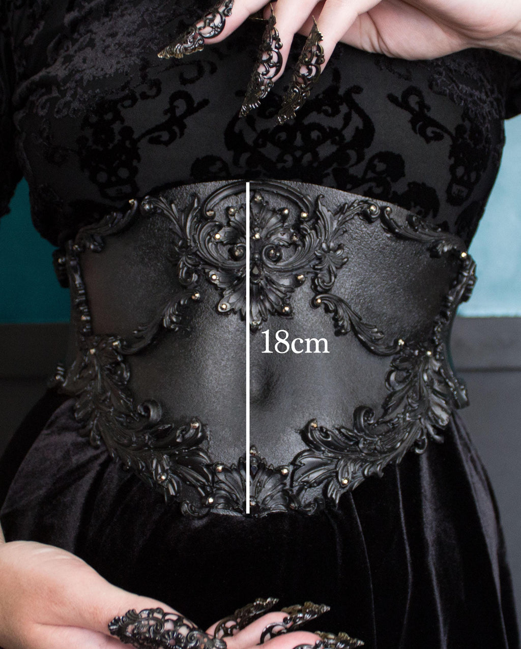 MADE TO ORDER - Gothic Waist Corset Belt in Black