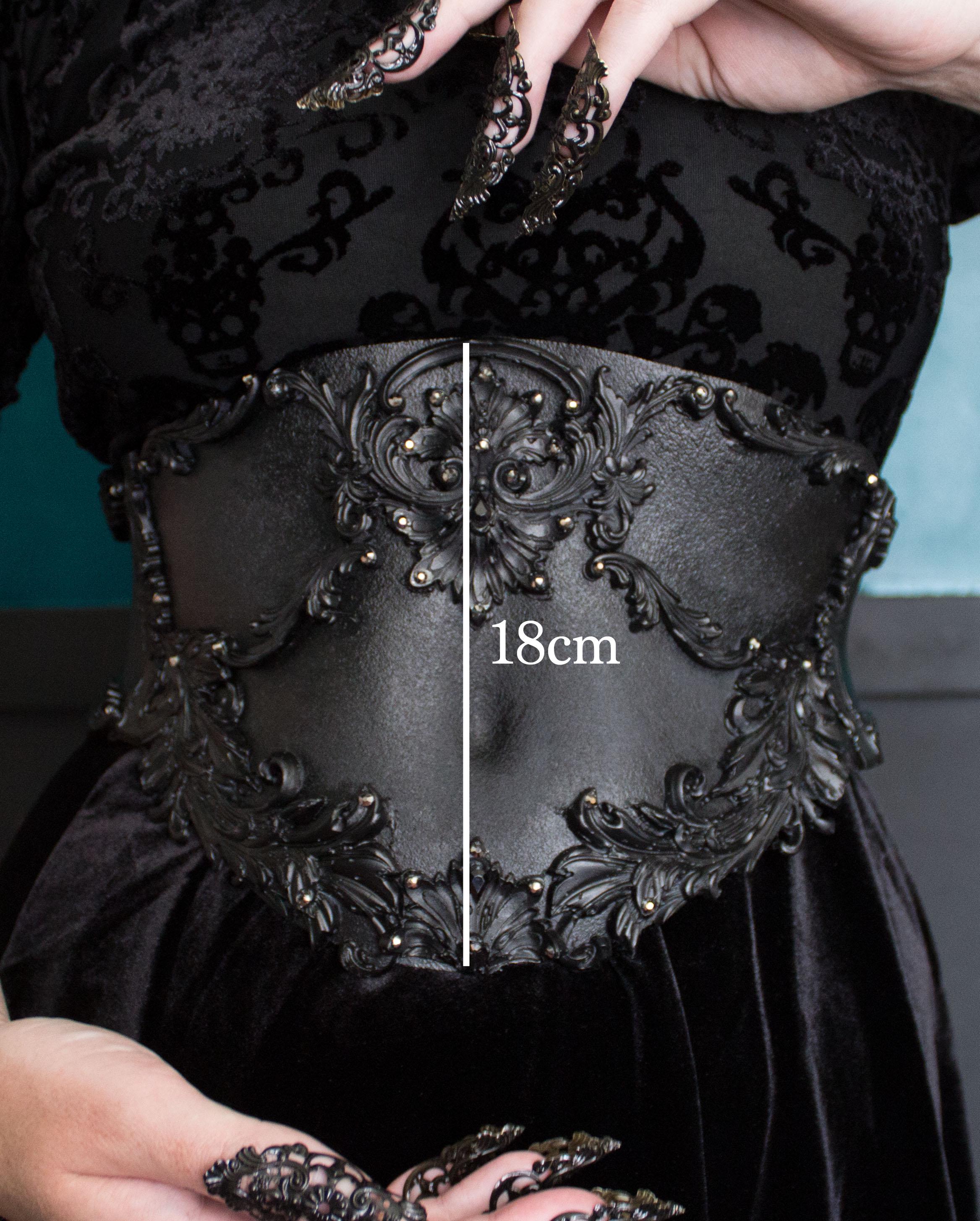MADE TO ORDER - Gothic Waist Corset Belt in Black and Silver