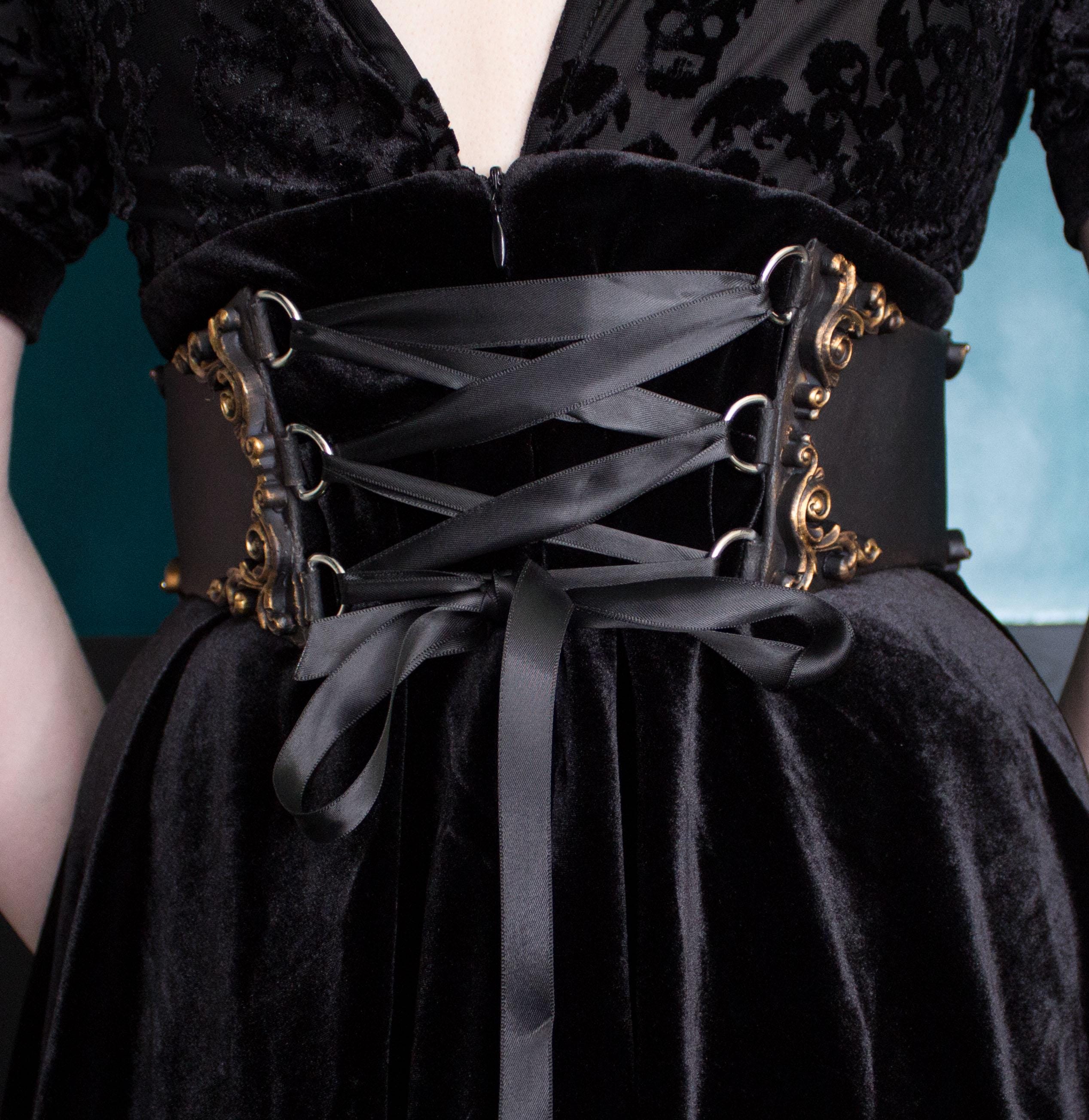 MADE TO ORDER - Gothic Waist Corset Belt in Gold
