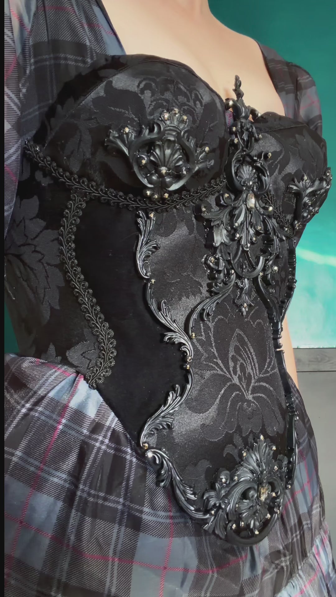 Limited Edition Opulent Black Full Gothic Armoured Corset